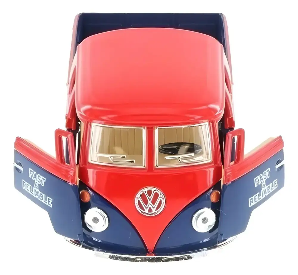 Vw Double Cab Pickup 1963 Kinsmart Escala 1:34 Delivery Azul – foto 4