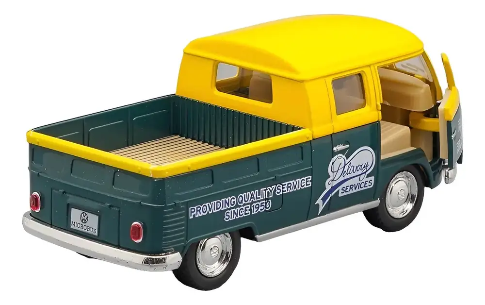 Vw Double Cab Pickup 1963 Kinsmart Escala 1:34 Delivery Verde – foto 3