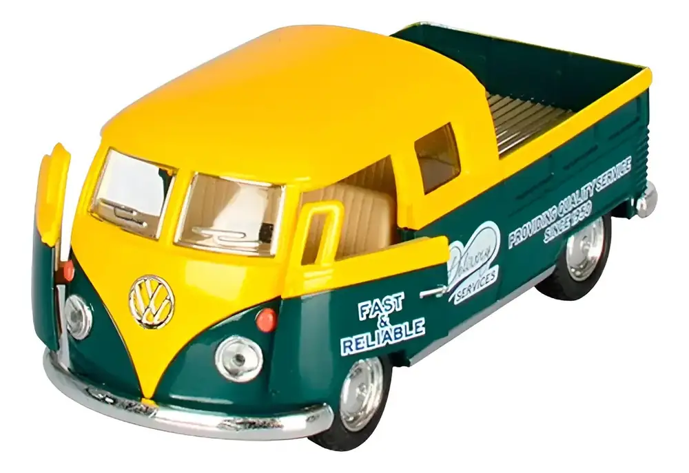 Vw Double Cab Pickup 1963 Kinsmart Escala 1:34 Delivery Verde – foto 4